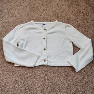 Janie & Jack Cream Crop Cardigan Sz 3